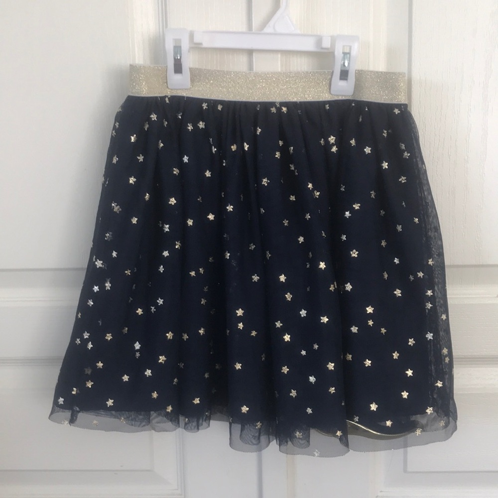 Girls Gap Navy Tulle Skirt w/ Gold Stars Sz L